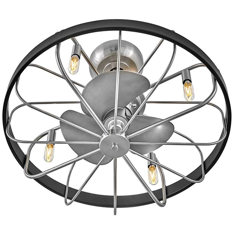 Image 3 22 inch Hinkley Eli Brushed Nickel LED Fandelier Ceiling Fan with Remote more views