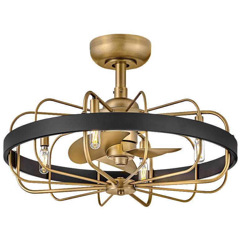 Image 2 22" Hinkley Eli Heritage Brass LED Fandelier Ceiling Fan with Remote