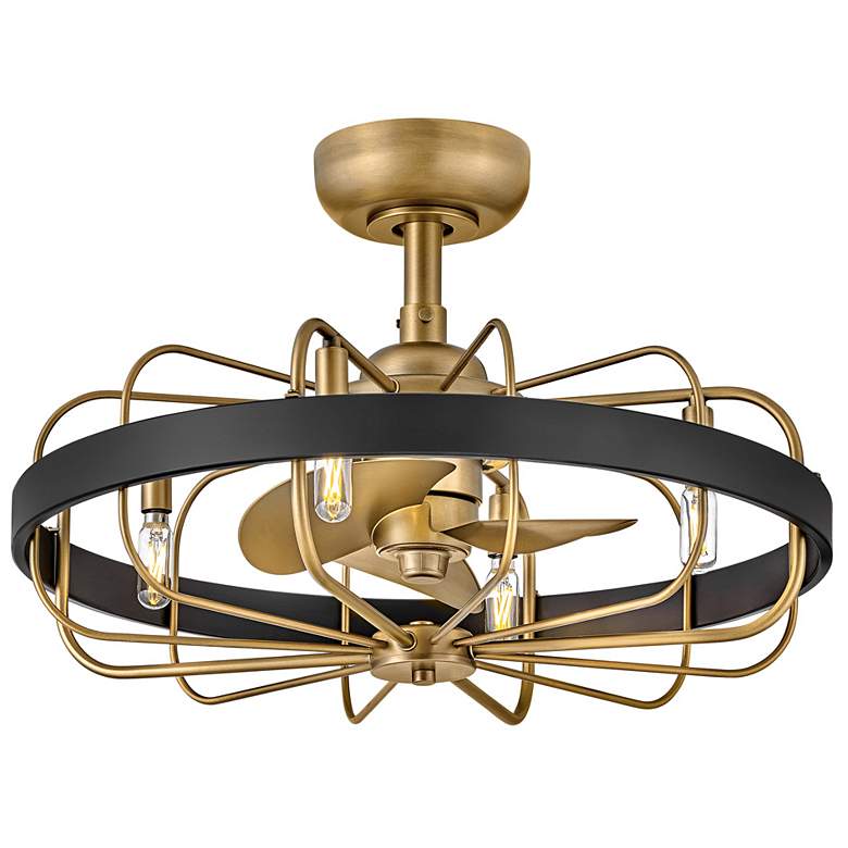 Image 2 22" Hinkley Eli Heritage Brass LED Fandelier Ceiling Fan with Remote