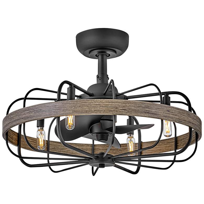 Image 1 22" Hinkley Eli Matte Black LED Fandelier Ceiling Fan with Remote