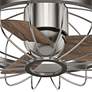 22" Hunter Roswell Nickel Cage DC Ceiling Fan with Wall Control