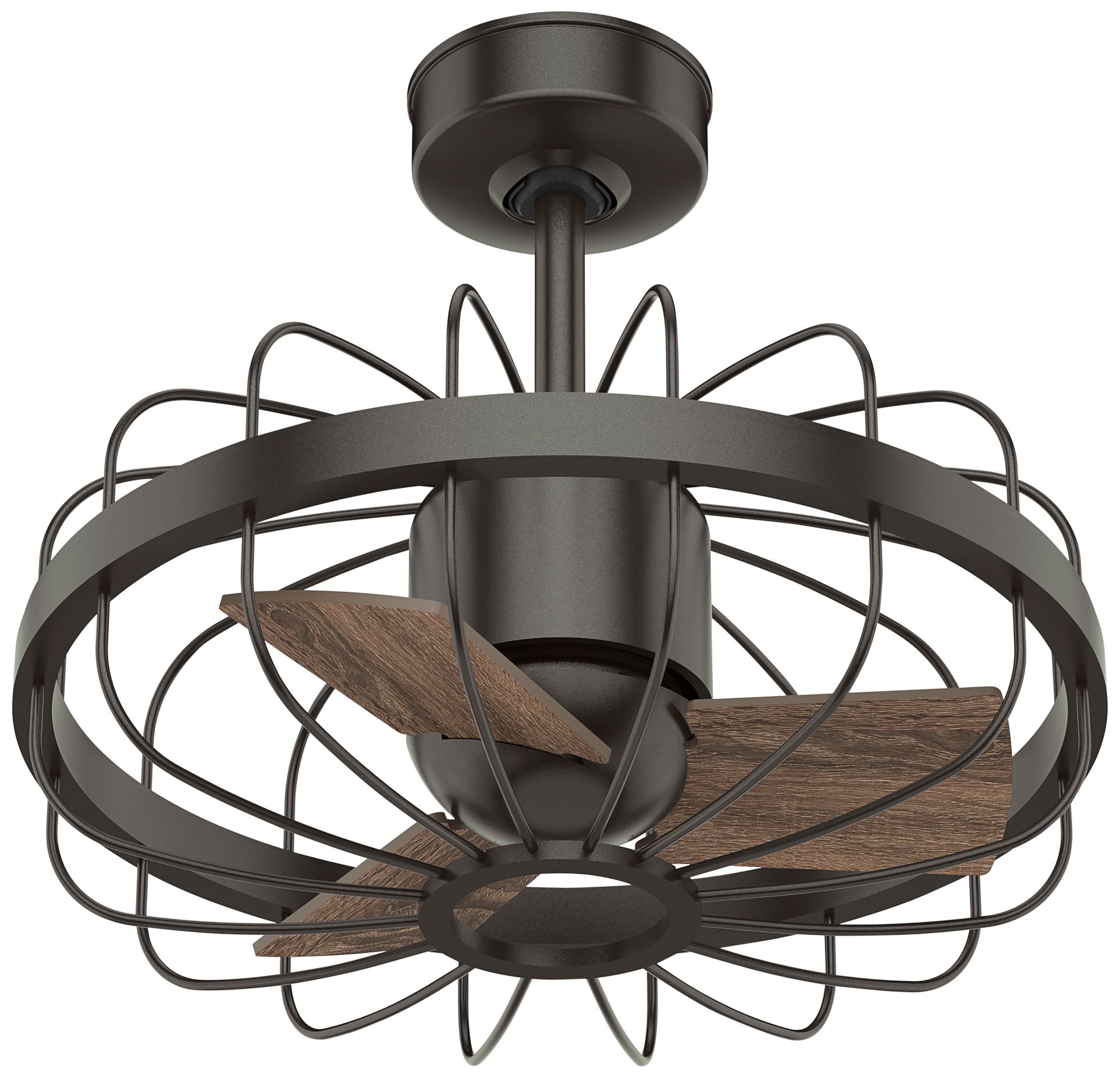 bronze caged ceiling fan