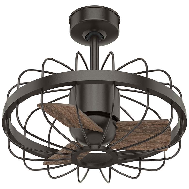 Image 2 22" Hunter Roswell Noble Bronze Cage Ceiling Fan with Wall Control