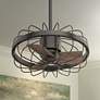 22" Hunter Roswell Noble Bronze Cage Ceiling Fan with Wall Control