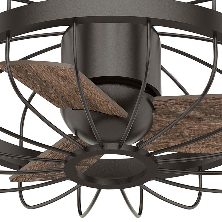 Image 3 22" Hunter Roswell Noble Bronze Cage Ceiling Fan with Wall Control more views