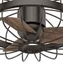 22" Hunter Roswell Noble Bronze Cage Ceiling Fan with Wall Control