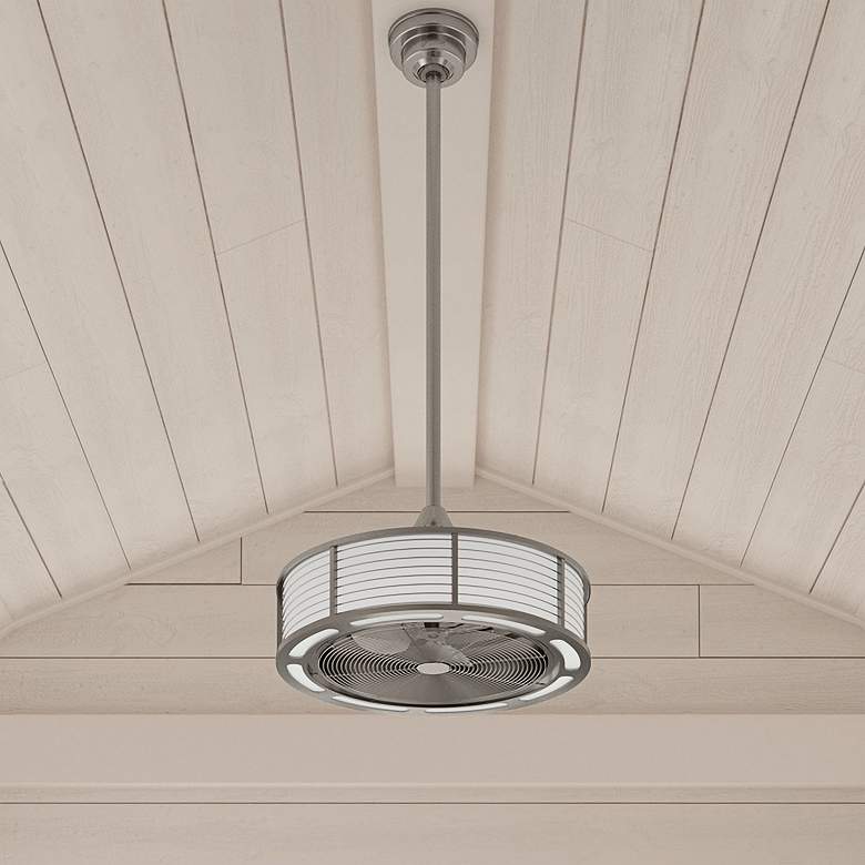 Image 2 22 inch Hunter Tunley Brushed Nickel LED Ceiling Fan with Wall Control