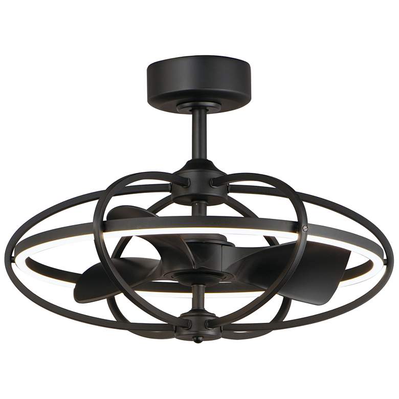 Image 1 22 inch Maxim Corona Black CCT LED Fandelier Smart Ceiling Fan