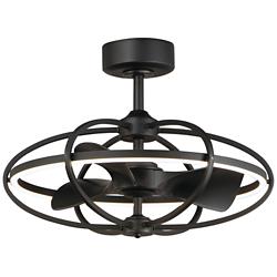 22" Maxim Corona Black CCT LED Fandelier Smart Ceiling Fan