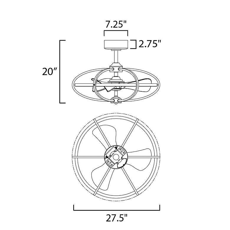 Image 4 22" Maxim Corona Black CCT LED Fandelier Smart Ceiling Fan more views