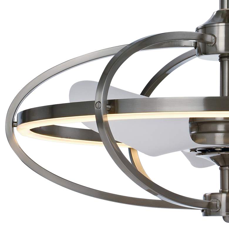 Image 3 22" Maxim Corona Satin Nickel CCT LED Fandelier Smart Ceiling Fan more views