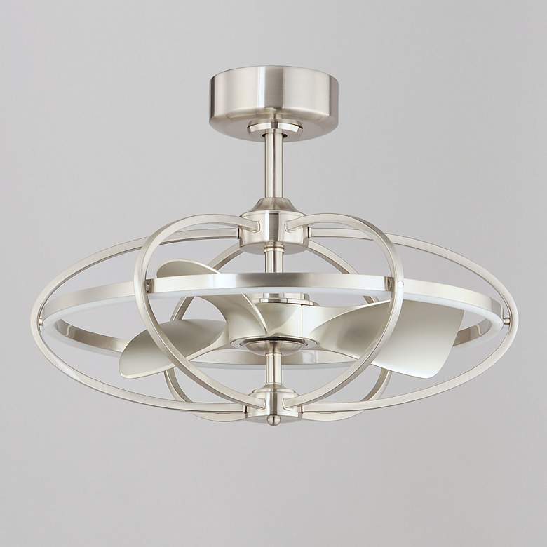 Image 3 22" Maxim Corona Satin Nickel CCT LED Fandelier Smart Ceiling Fan more views