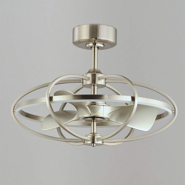Image 4 22" Maxim Corona Satin Nickel CCT LED Fandelier Smart Ceiling Fan more views