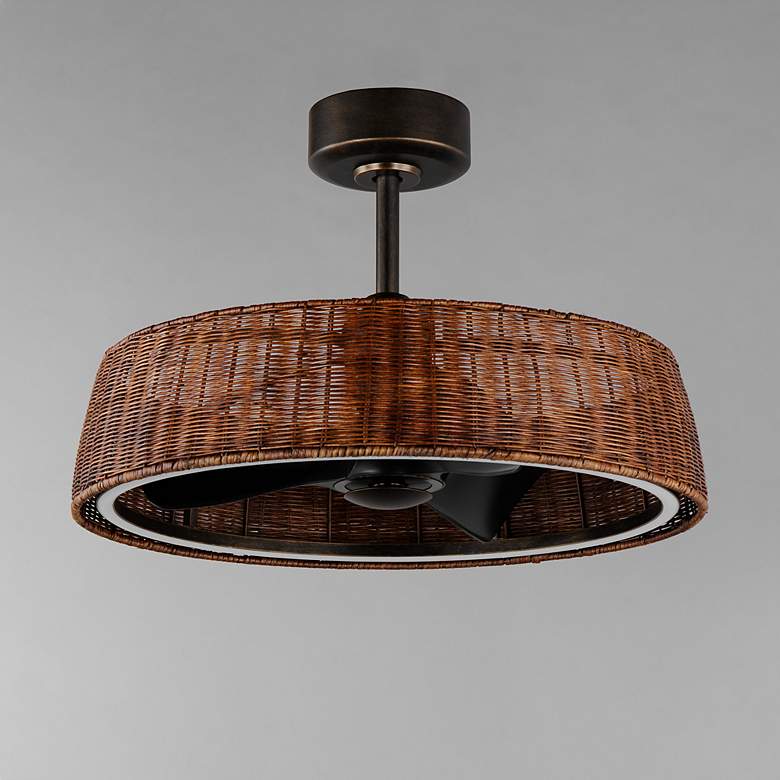 Image 5 22" Maxim Tulum Dark Stained Rattan LED Smart Fandelier more views