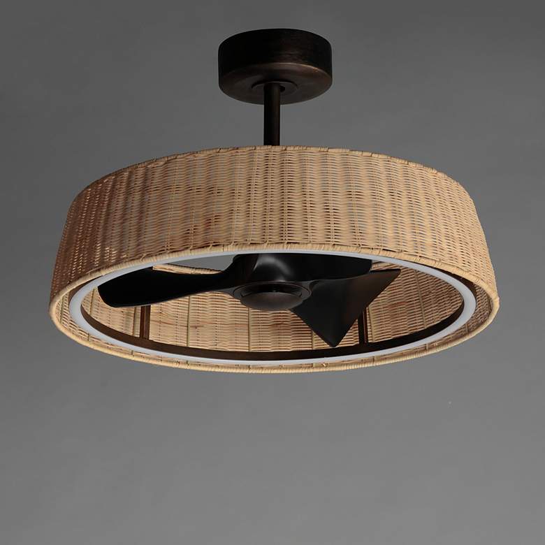 Image 3 22" Maxim Tulum Natural Wicker Rattan LED Smart Fandelier more views
