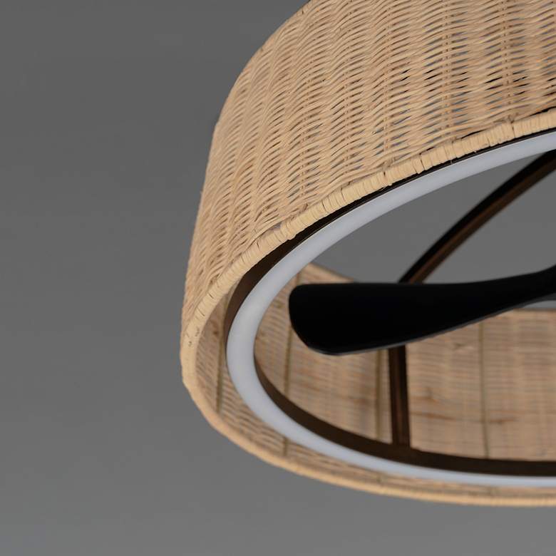 Image 5 22" Maxim Tulum Natural Wicker Rattan LED Smart Fandelier more views