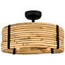 1_22" Quoizel Lachlan Matte Black Rattan 4-Light Fandelier