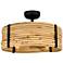 22" Quoizel Lachlan Matte Black Rattan 4-Light Fandelier