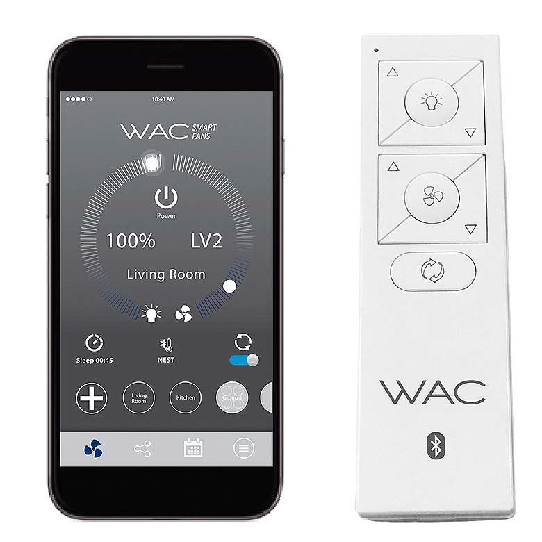 Image 2 22" WAC Aella Brushed Nickel LED Damp Smart Fandelier Ceiling Fan more views