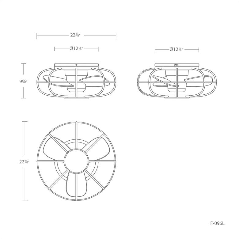 Image 4 22" WAC Aella Brushed Nickel LED Damp Smart Fandelier Ceiling Fan more views