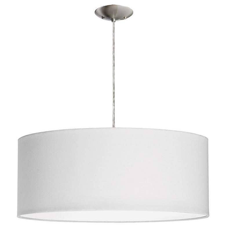 Image 1 22" Wide 3 Light Drum Satin Chrome Pendant