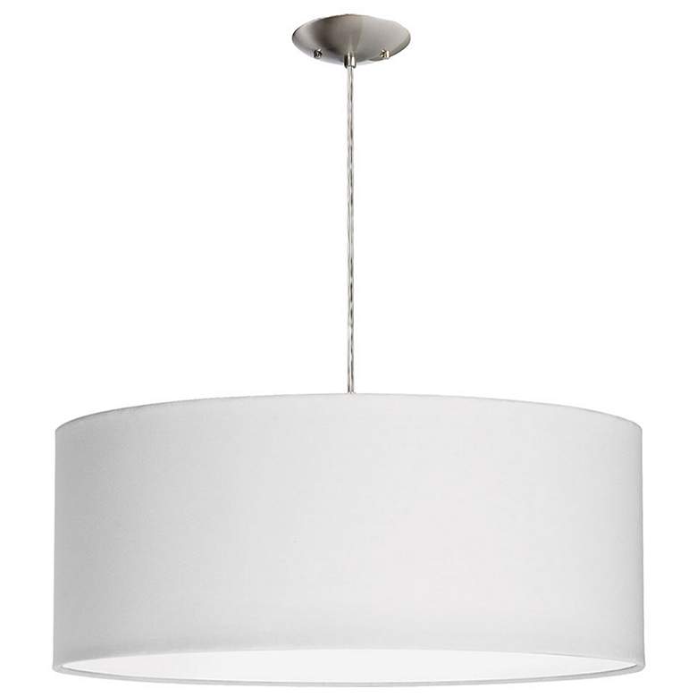 Image 1 22 inch Wide 3 Light Drum Satin Chrome Pendant