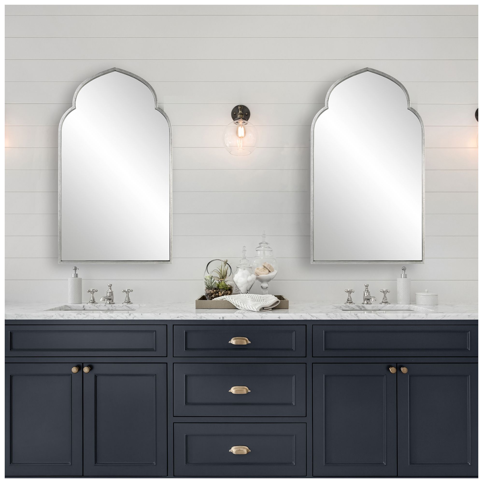 Image 6 22" x 38" Soft Silver Arch Wall Mirror more views
