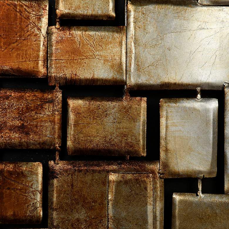 Image 5 22" x 71" Geometric Beige Handmade Metal Wall Art more views