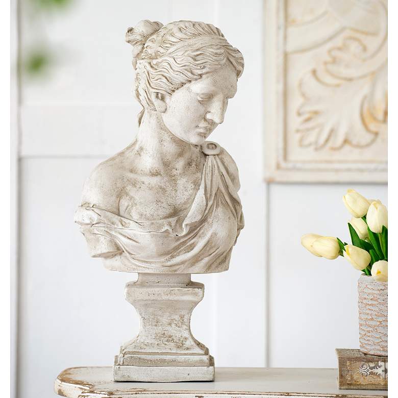 Image 1 22"Antique White Bust of Women
