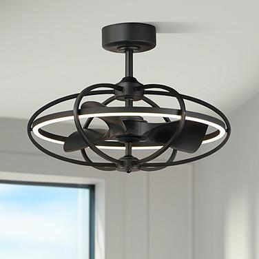 22" Maxim Corona Black CCT LED Fandelier Smart Ceiling Fan