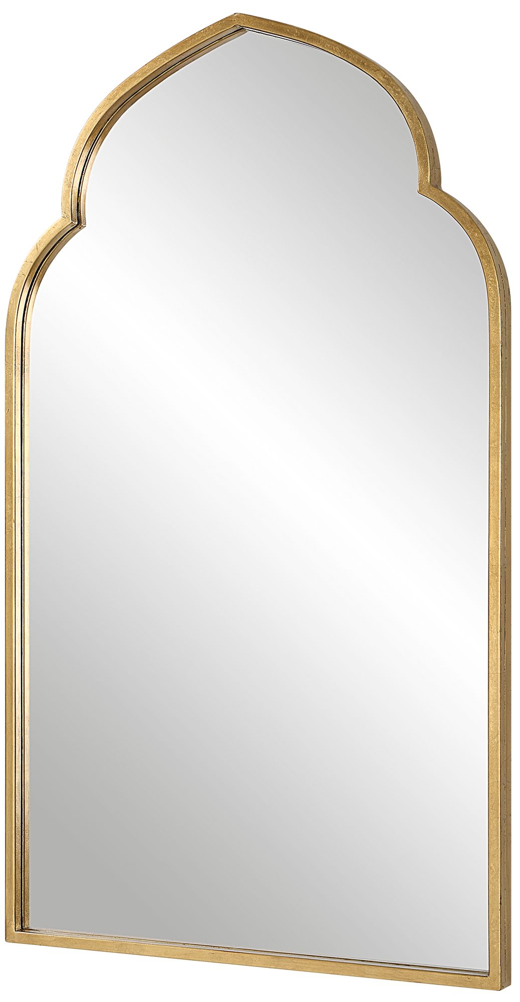 Image 3 22" X 38" Antiqued Gold Arch Wall Mirror more views