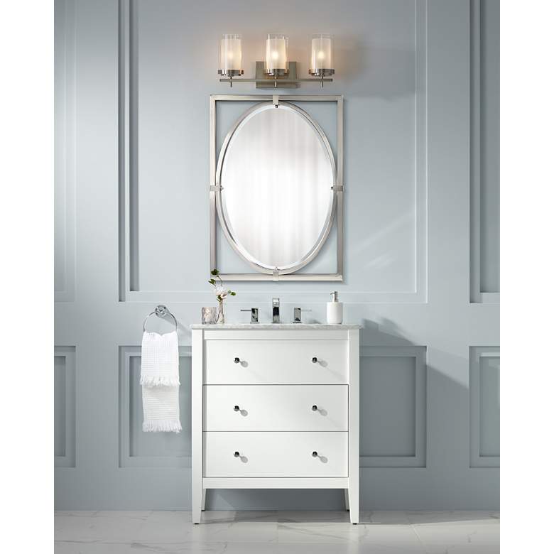 Image 1 Stiffel Sannah 22" Wide Double Glass Nickel Bath Light in scene