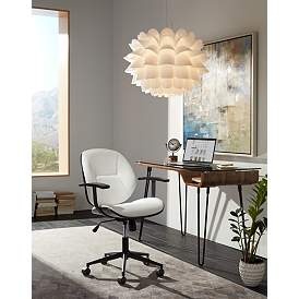 Image1 of Julian White Fabric and Steel Adjustable Swivel Office Chair in scene