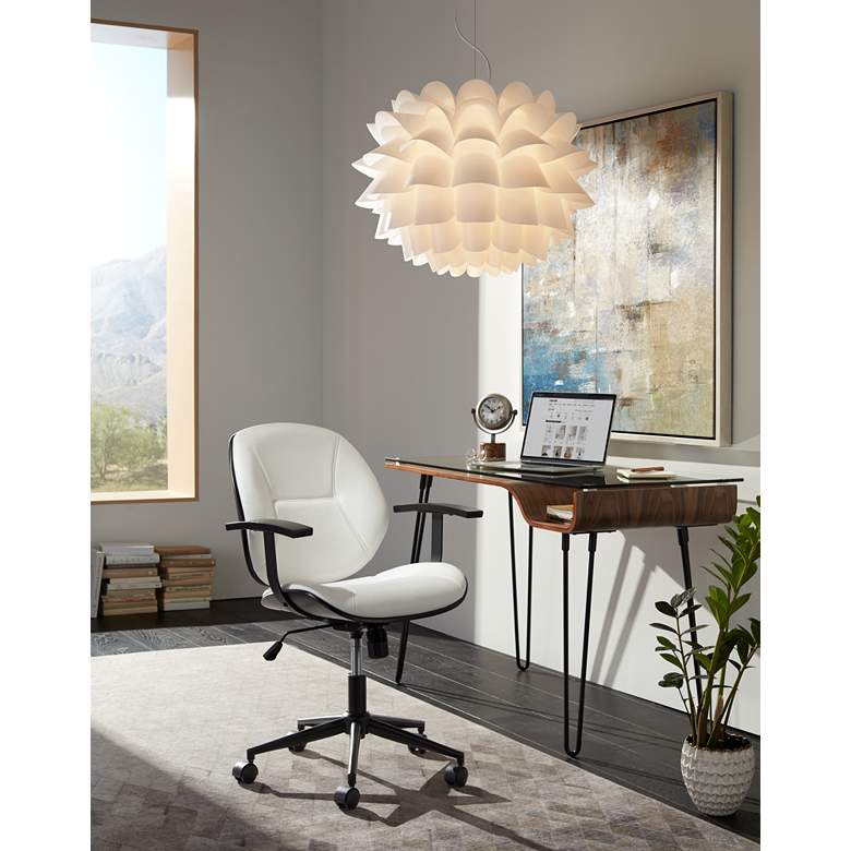 Image 1 Julian White Fabric and Steel Adjustable Swivel Office Chair in scene
