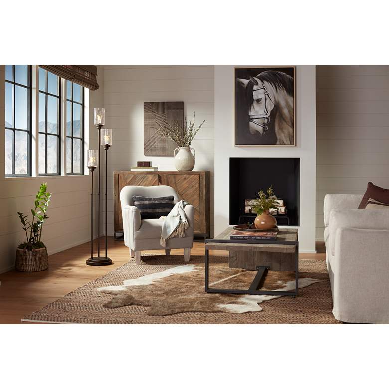 Image 1 Mallow Beige Linen Accent Chair in scene