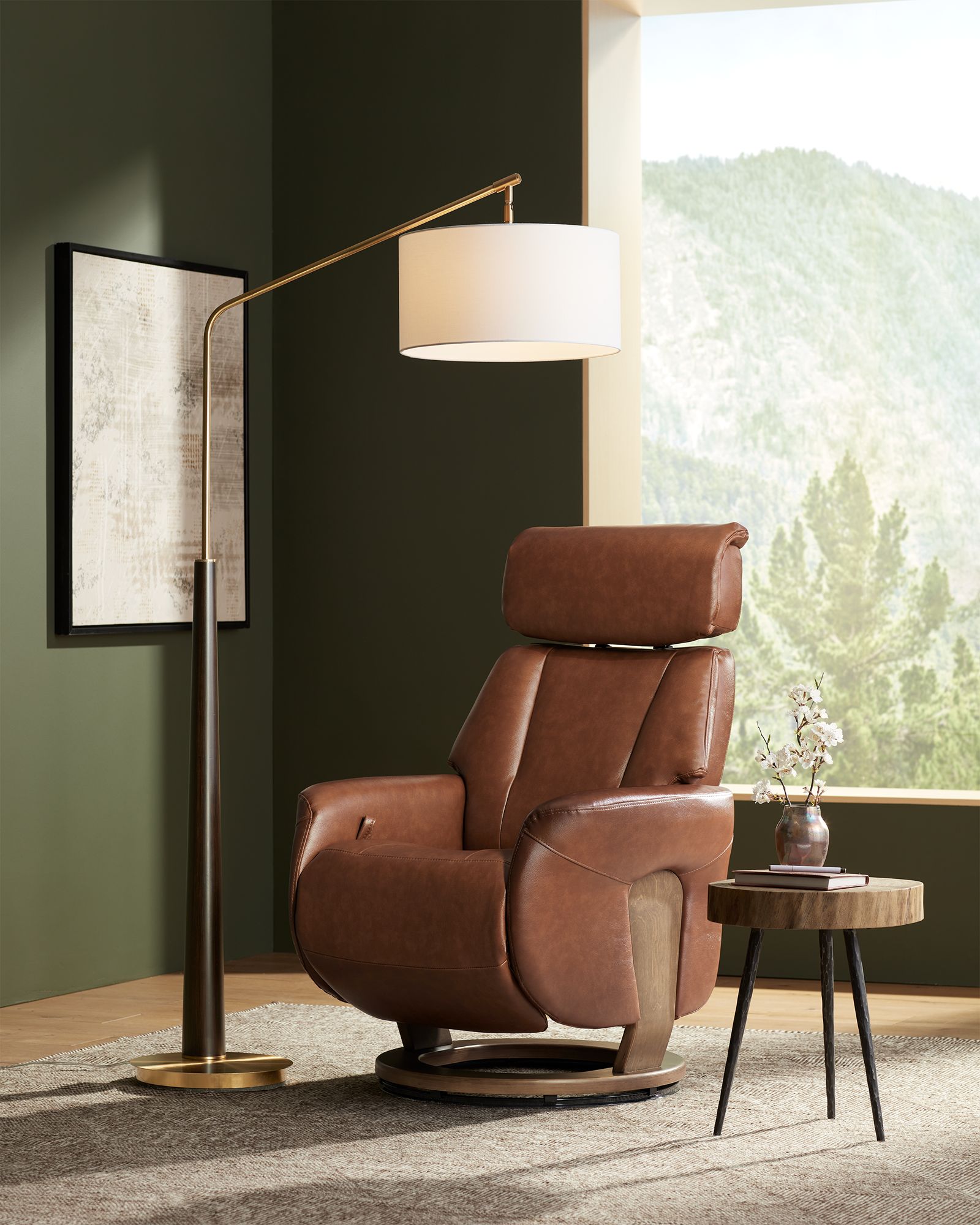 Recliner chair leather online modern