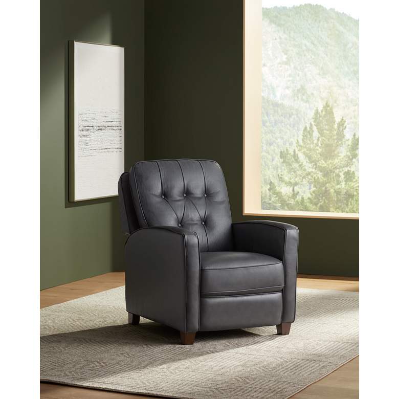 Image 1 Livorno Gray Leather 3-Way Recliner Chair in scene