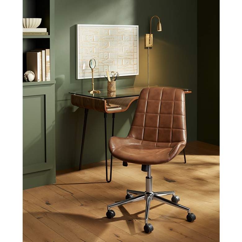 Daniel Brown Faux Leather Adjustable Office Chair in scene