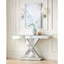 Medina 46 1/2" Wide Mosaic X-Frame Mirrored Console Table in scene