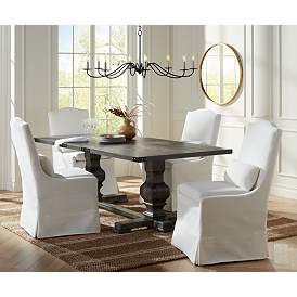 Image1 of 55 Downing Street Juliete Peyton Pearl Slipcover Dining Chair in scene