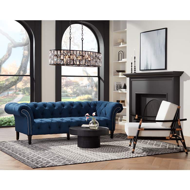 Image 1 Vienna Full Spectrum Sofie 31 1/2" Black and Crystal Kitchen Pendant in scene