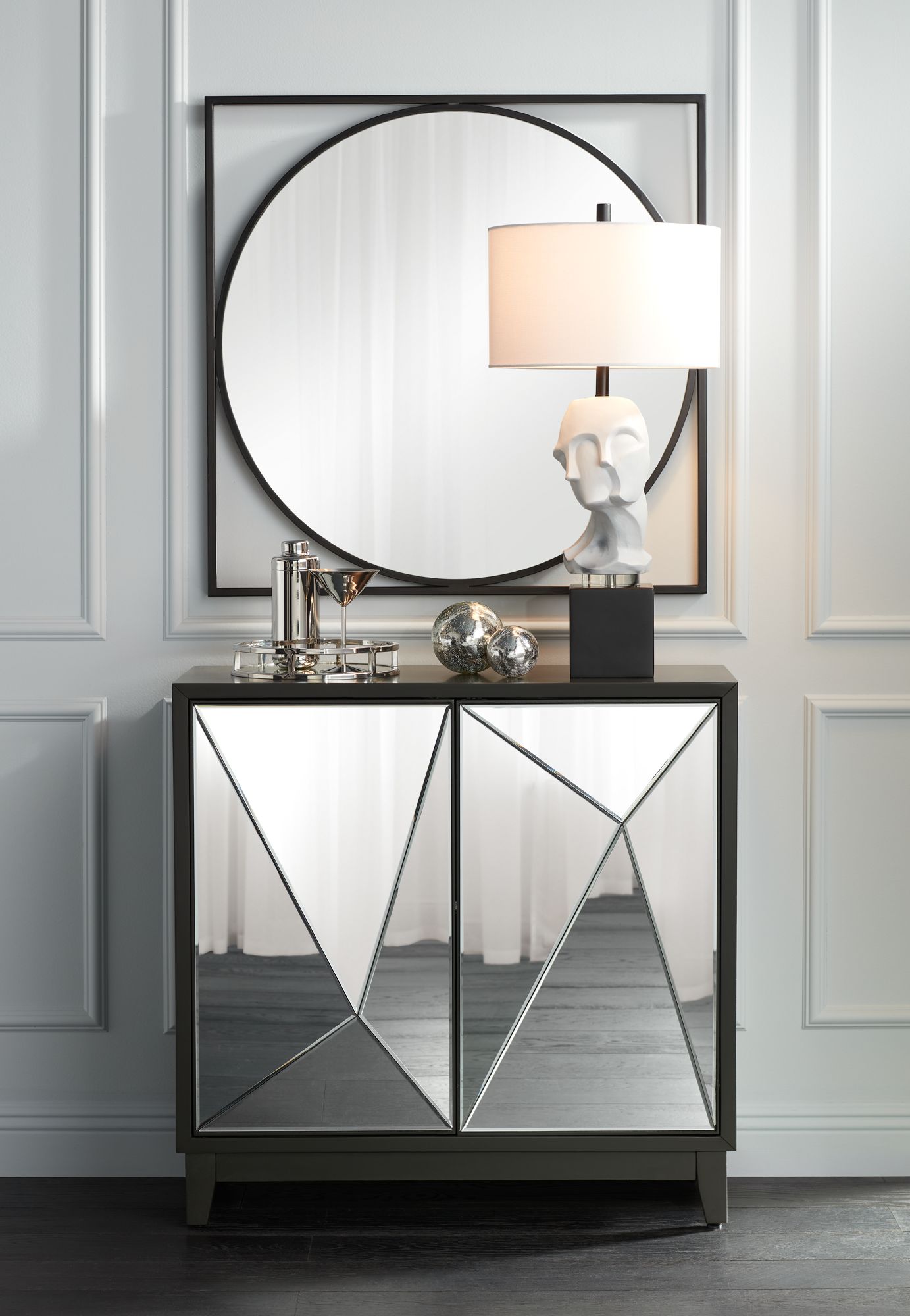 Contemporary on sale mirrored sideboard