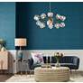 1_360 Lighting Rocco 30" Blue Ceramic Mid-Century Table Lamp with Dimmer in scene
