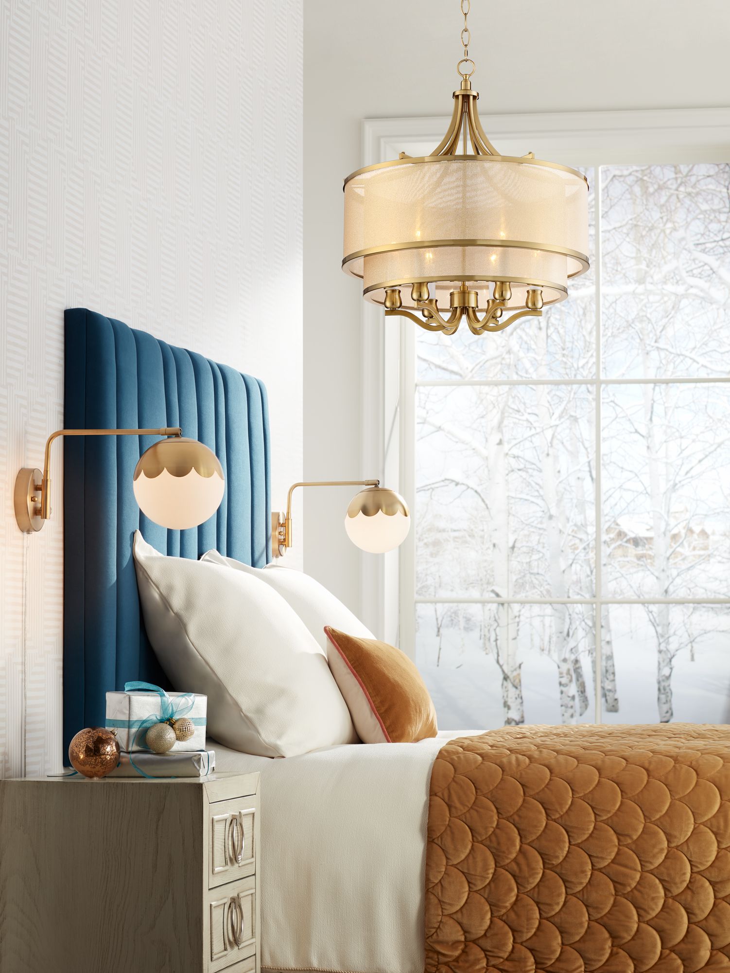 Watch A Video About the Camila Brass and Glass Globe Plug In Wall Lamp