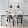 1_Simone 31 1/2" High Gray Velvet and Black Barstool in scene