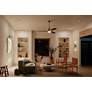 1_60" Kichler Ridley II Brass Indoor LED Ceiling Fan with Wall Control in scene