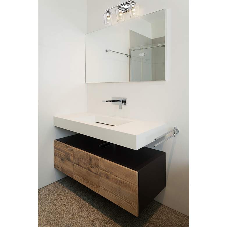Image 1 Joliet 21 1/2" Wide Chrome 3-Light Bath Light in scene
