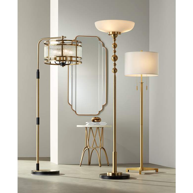 Image 1 Possini Euro Summit Gold 71" Light Blaster™ Torchiere Floor Lamp in scene