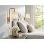 1_360 Lighting Luca 15 1/2" Warm Brass Swing Arm Plug-In Wall Lamp in scene