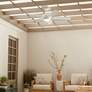 1_56" Kichler Tranquil White LED Damp Ceiling Fan with Remote in scene